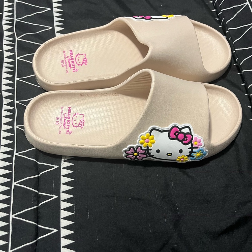 Hello Kitty Pink Floral Slide Sandals
